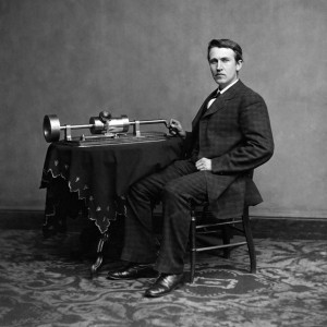 Thomas Edison, circa 1870s, with his phonograph PHOTO: EVERETT COLLECTION