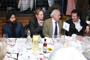 Photo: Waris Ahluwalia, Uma Thurman, Andrew Karsch and David Schwab at SpeakEasy. (Photo: Patrick McMullan)